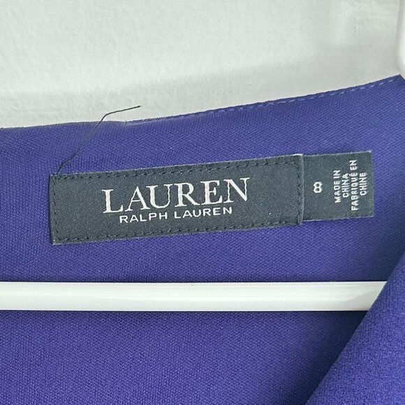 New Ralph Lauren Women’s Wrap-Style Cap Sleeve Dress - Blue - Picture 2 of 3